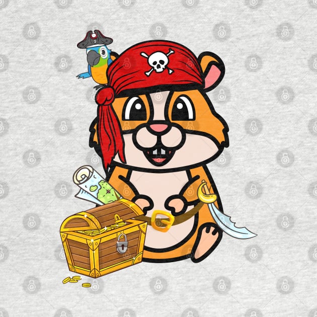 Cute orange hamster is a pirate by Pet Station